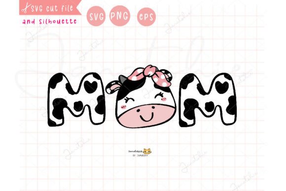 Cute Mom Word Mother Cow Cartoon Svg Graphics and Crafts Review