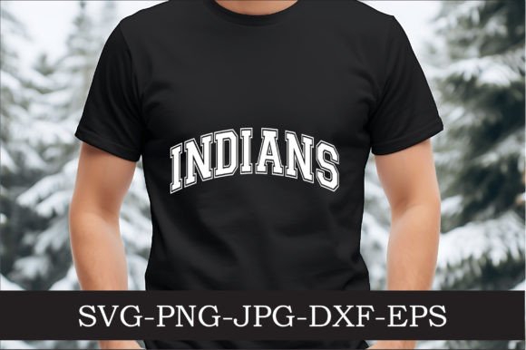 Indians Varsity Letters Svg Pn Graphics for Crafts